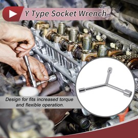 HEROFFIX 1 Pcs Socket Wrench Spanner Socket Remover 7.4cm Carbon Steel Hexagon 8mm 10mm 12mm for Car Motorcycle Dirtbike Y Shaped 3 Way Wrench Sleeve