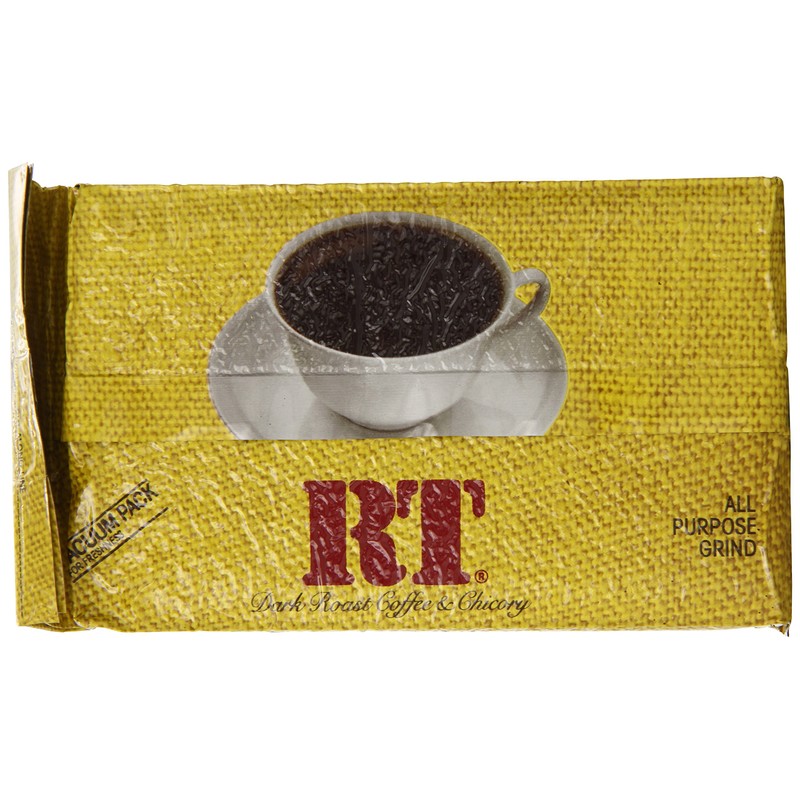 RT Dark Roast Ground Coffee & Chicory 13 oz. Brick