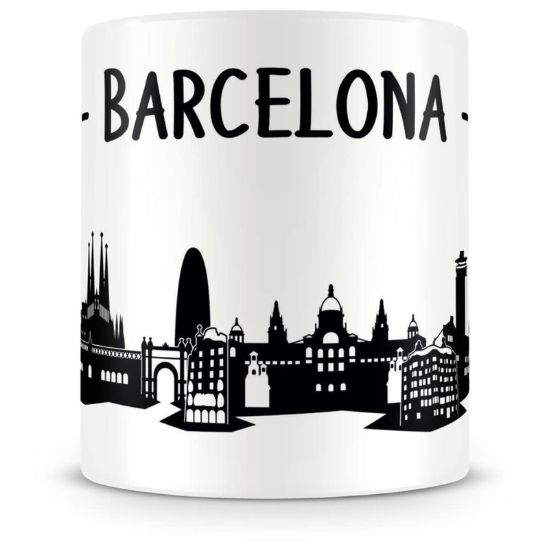 Samunshi® Barcelona Skyline Coffee Cup / Tea Cup Height 95