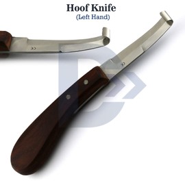 Direct Instruments Hoof Knife Set Sharpener Right & Left Handed Double Edge Farrier Horses Goats Pick Trimming Knives Wooden Handle