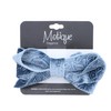 Hair Bow Velvet With Design 4.75 Inch Blue