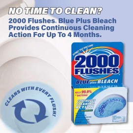 2000 Flushes Blue Plus Bleach Automatic Toilet Bowl Cleaner, 3.5 OZ TWIN-PACK (PACK OF 1), Net Weight: 7 Ounce