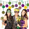 16Pcs Mardi Gras Ball Ornaments, Shatterproof Mardi Gras Decoration Tree