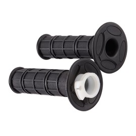 GOOFIT 7/8" 22mm Black white Throttle pipeline CNC Handlebar Throttle Handlebar Grips Group Replacement for 50cc-250cc Dirtbike Go Karts Atvs Most Scooters Pitbike