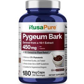 Pygeum Bark 4500mg 180 cápsulas vegetales (sin OMG y sin gluten)