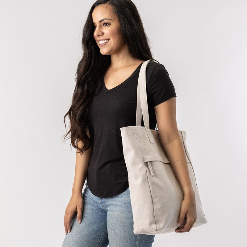 Terra Thread Organic Cotton Executive Work Tote Bag, Lavender