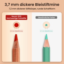 MARCO Colouring Pencils for Adults for Colouring - Wooden Pencils, Ideal High End Colouring Pencils for Art Students and Professionals, Gift in Iron Tin - 3100 Thick Oil Chalk Lead Coloured Pencils 72