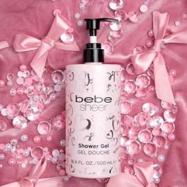Bebe Sheer Gel Ducha Corporal Hidratante Mujeres Manzana Notas Florales Verdes Hidrata Suaviza Piel 500