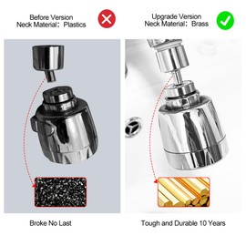 Huazhi 360° Swivel Kitchen Sink Faucet Aerator Faucet Sprayer Attachment Tap Aerator Faucet Nozzle Faucet Head 55/64'' Female Thread for Kitchen, Bathroom Faucet (Shorter Style 1PC,Adapter Included)