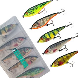 ELBFANG Jerkbait Set – Jerkbait Pike – Jerk Wobbler – Pike Bait (5 Pieces/Box / 90 mm / 21 g)