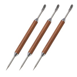 Coffee Pen Art - Cappuccino, Espresso & Latte Art Pen for Coffee - Stainless Steel Coffee Art Pen/Needle with Wooden Handle - Coffee Latte Pens, Barista Tool for Decorating and Carving, 3 Pcs