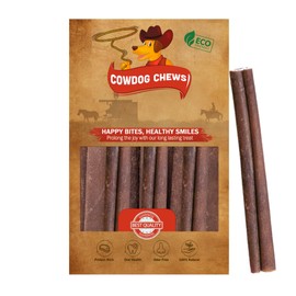 Cowdog Chews All-Natural Roasted Collagen Sticks Dog Treats 5-7", (10 Pack) - Low Odor, Long-Lasting Bully Stick Alternative - Single Ingredient Product