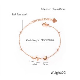 ATEIELLI Rose Gold Bracelet Heart Adjustable Bracelets Women's Gifts JWB161