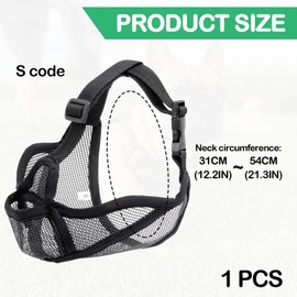 Huybaa Muzzle for French Bulldog, Short Snout Dogs, Breathable & Adjustable, Anti-Biting Chewing Barking, Mesh Dog Muzzle (Black, S)