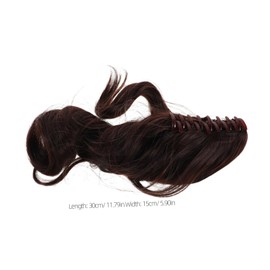 SAFIGLE Dark Brown Claw Clip Ponytail Extension Synthetic Wavy Hairpiece for Women Natural Looking Short Curly Hair Extensions for Daily Wear and Special Occasions
