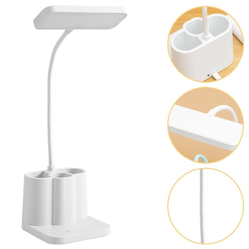 TOMVAES Adjustable LED Desk Lamp with Storage Shelf, Adjustable LED