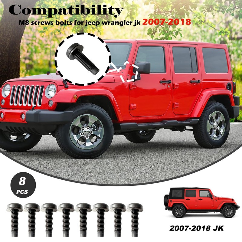 Screws Bolts for Jeep Wrangler JK,M8 Bolts Applied to Windshield