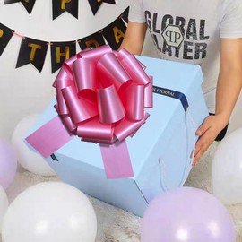 1Pcs Big Gift Bow,14 Inch Giant Large Pull Bow Big Bow,Great Gift Bows for appliances,Bikes,Table Decorations and Party Events (Matte-Peachy Pink)