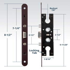 MaxxGeek 2 Point Bolt Mortise Lock Body Fit Pella Storm Doors (Cranberry)