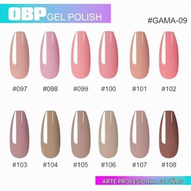 Obp Esmalte de Uñas Gel Semipermanente de 12 Colores Diferentes Gamas para Uñas Kit de Gel Polish Nail (GAMA-09)