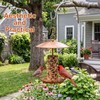 2 Pcs 2 Pack Hanging Cylinder Bird Feeder Outdoor, Brown