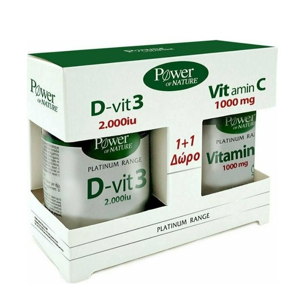 Power Health Classics Platinum Range Vitamin D-Vit3 2000IU 60tabs & Vitamin C 1000mg 20tabs