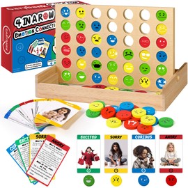 Garybank Social Emotional Learning Games, Connect 4 Game W/ 56 Emotion Cards, Kids Social Skills Learning Activities, Therapy Games for Kids Feelings Express, Counselors Office Must Haves