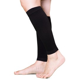 Nithra Calf Supporter, Set of 2 (1 Pair), High Pressure Model, 30-20 hpa, Graduated Compression, Unisex, Black, S