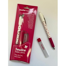 Premium Quality Sewline Mechanical Fabric Pencil White with Refil Leads Fabric Marker Fabrics Quilting Notion