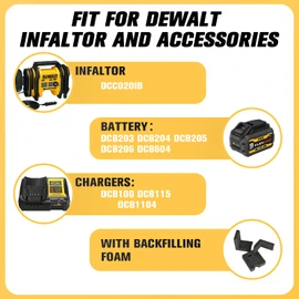 Case for Dewalt Air Compressore DCC020IB: Portable Tought Tool Bag for Dewalt 20V Pump Cordless Tire Inflator, Waterproof Storage Box for Infaltor 20V Max Air Compressor Accesssories Kit (Case Only)