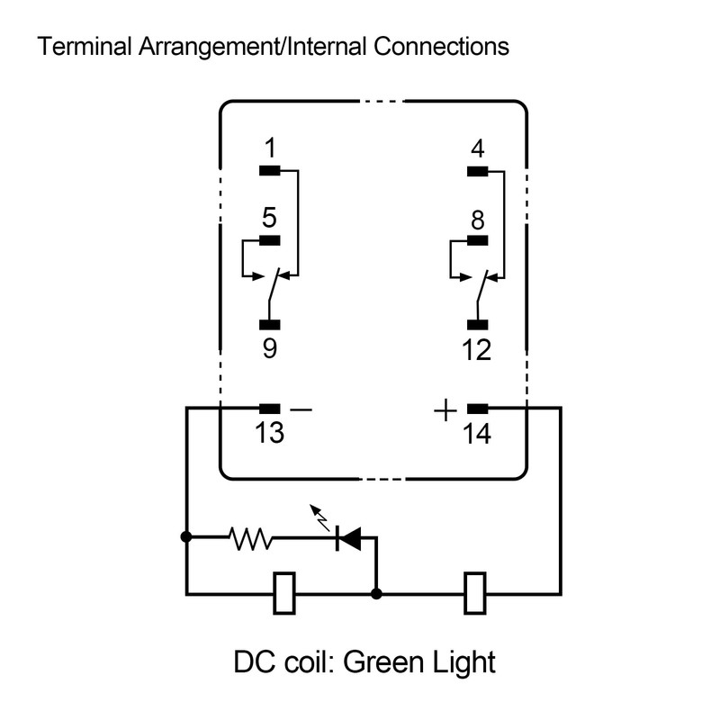 Baomain Power Relay MY2N-GS, 24V DC Coil, with DIN Rail
