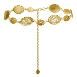 Women’s Western Concho Belt Classic Metal Chain Waist Belt for Cowgirl, Boho, and Festival Looks