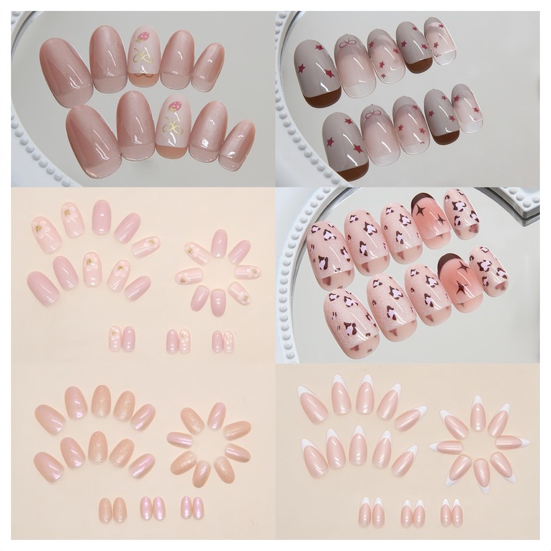 6 Pack (144 pcs) Nail Tips Popular Medium Design, NIUANIUA