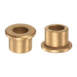 QUARKZMAN Flange Bearing Sleeve 12 mm Bore 18 mm OD 16 mm Length 3 mm Flange Thickness Bronze Bushing Self-Lubricating Sliding Bushing Sleeve for Industrial Systems Pack of 2