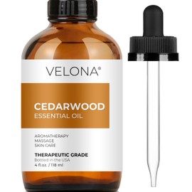 velona Cedarwood Essential Oil by Velona - 4 oz | Therapeutic Grade 100% Pure and Natural | for Aromatherapy Diffuser, Massage, Skincare, Haircare, Soapmaking