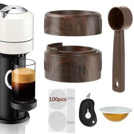 Resuable Nespre-sso Pods Vertuoline Resuable Pods, Reusable Ver-tuo Pods Refilling Kit with 100Pcs AL Foil for Vertuoline(No Pods Come)