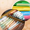 PATIKIL 3インチ ファイル フォルダー タブ 24枚 透明 プラスチック ラベル オレンジ
