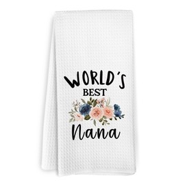KFXHANGD World's Best Nana Kitchen Towels, Nana Gifts from Grandkids, Nana Dish Towels, Best Nana Gifts Nana Grandma, Nana Decorative Hand Tea Towels for Bathroom Kitchen, 16x24 Inches