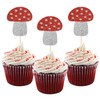 HOKPA Mushroom Cupcake Toppers, 24Pcs Cute Mushroom Cupcake Picks for