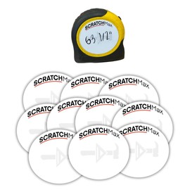 SCRATCHMax Erasable Tape Measure Note Pad & Sticker (10 Pack) - Eraseable Note Pad & Measuring Tape Sticker