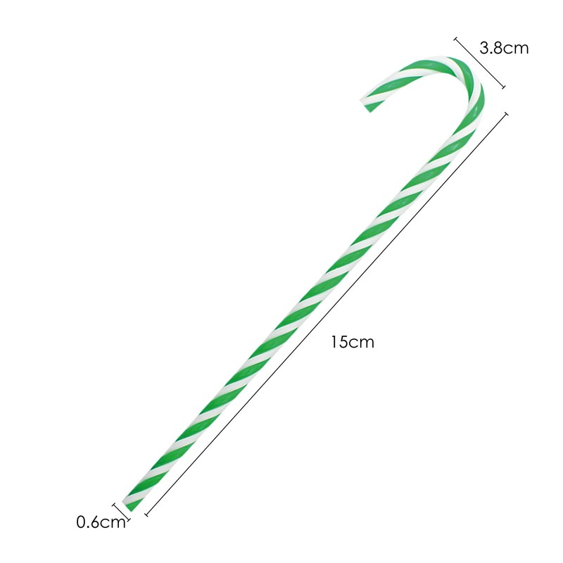 TRIXES Green and White Candy Cane Ornaments – 6 PCS