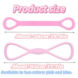 Liahelianx 2-Pack Figure 8 Resistance Band-Latex Physical Therapy Bands for Arm/Back/Shoulder/Chest/Leg,Adjustable Tension Home Gym Equipment, Portable Full-Body Workout&Muscle Recovery Tools (Blue)