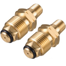 Soft Nose POL Propane Gas Fitting Adapter with Excess Flow X 1/4 Inch Male Pipe Thread, Brass