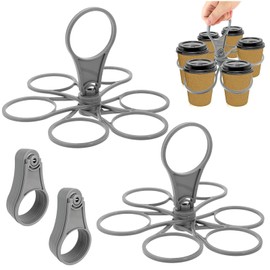 Audasi 2Pcs Drinks Carrier, Fold Away Cup Holder Portable Drink Carrier with Handle Reusable Coffee Holder Foldable Super Carry 6-Cup Beverage Carrier for Festival Holiday Party