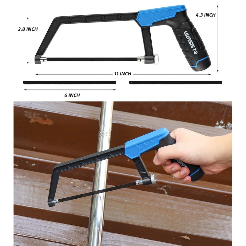 URASISTO Hacksaw Frame Set, 12“ Hacksaw Frame, 6'' Hacksaw Frame