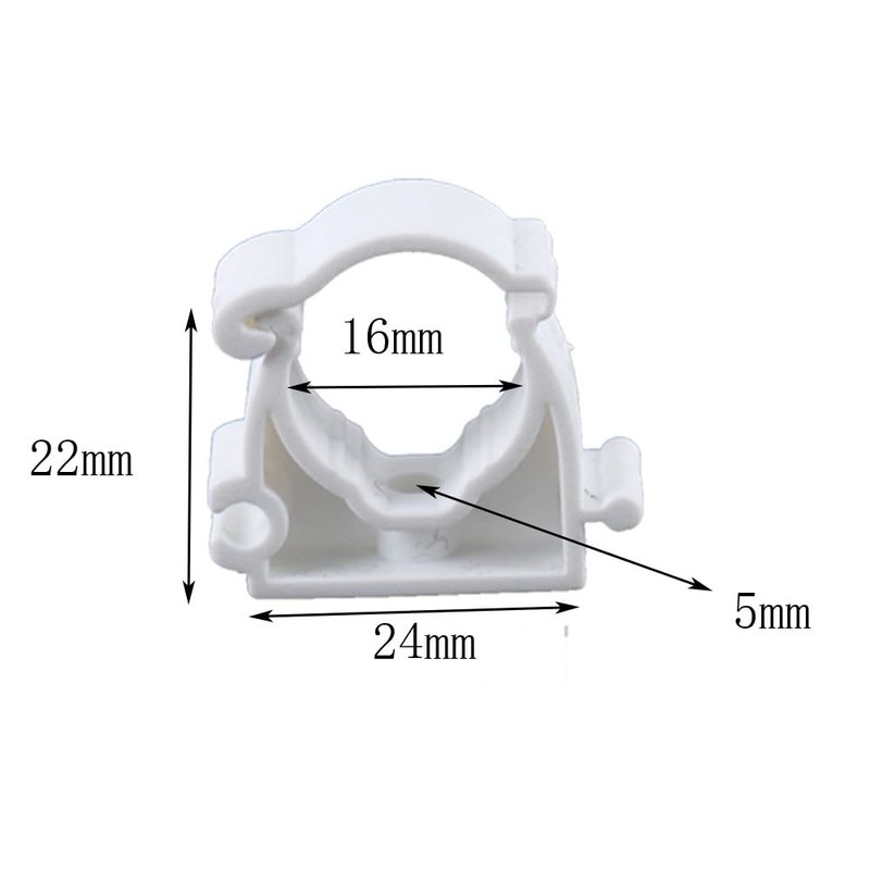 50Pcs 16mm / 0.63" Pipe Clamps Fix Support PVC Water