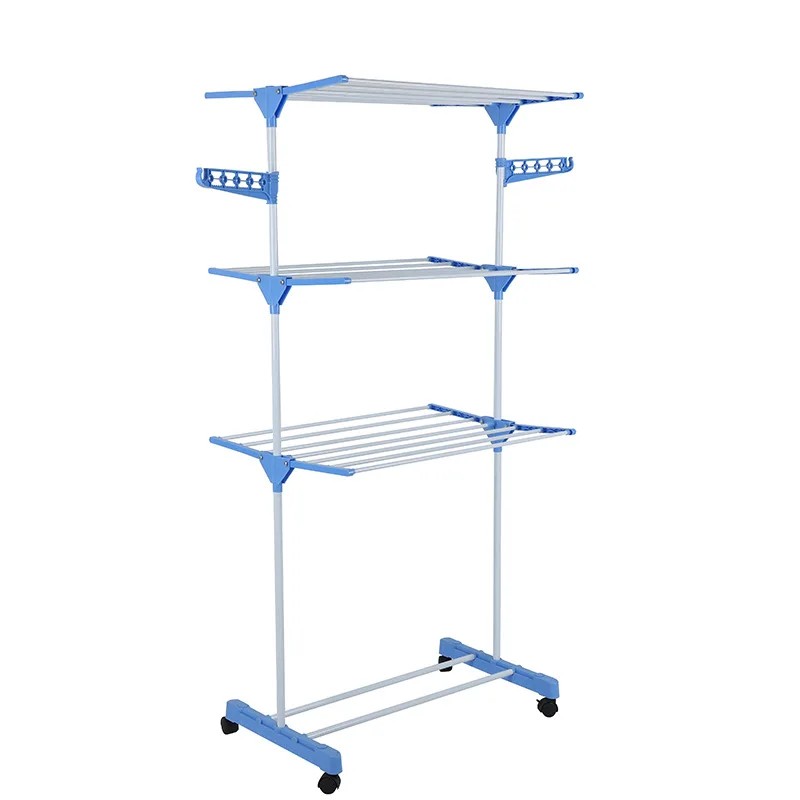 ping Multi Functional Foldable Rolling Clothe Drying Rack Clothing Metal