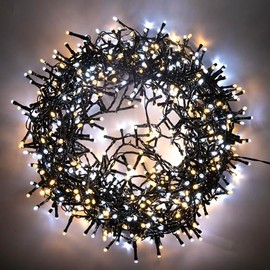 SHATCHI 500 LEDs Fairy String Lights Warm White and Cool White Indoor/Outdoor Christmas Tree/Home/Party/Wedding/Garden Decorations Green Cable 8 Modes Mains Powered Memory Auto Timer