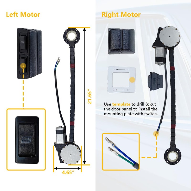 Universal Electric Power Window Lift Roll Up Regulator Conversion Kit