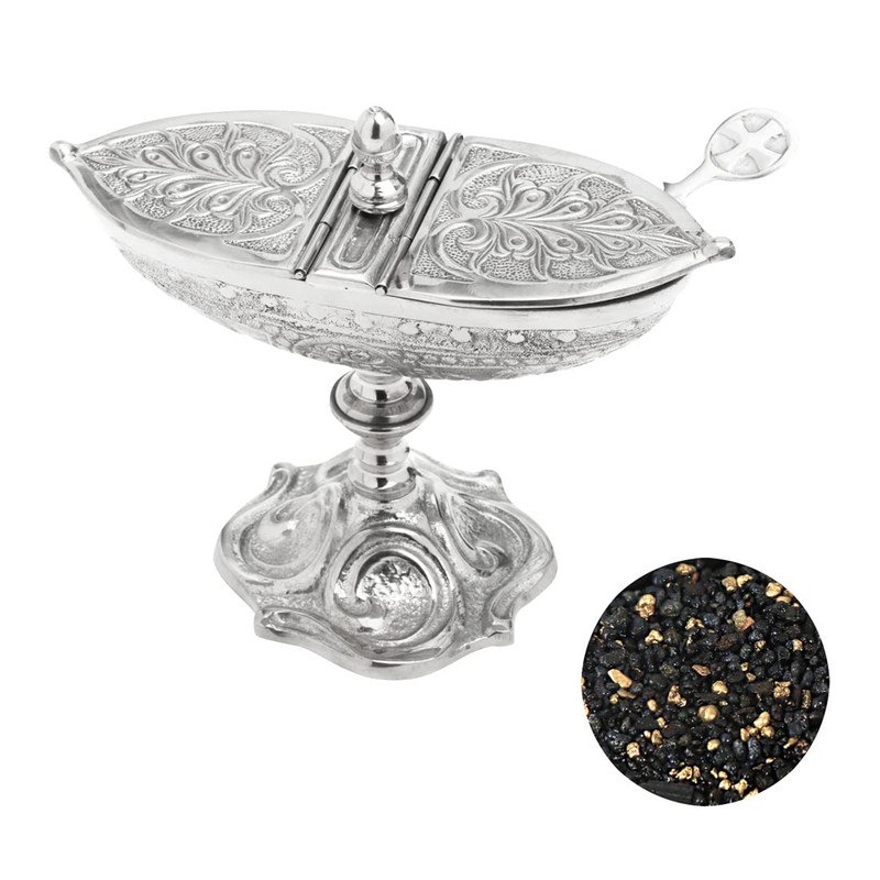 NKlaus Pontifical 40694 Incense Ships Silver with Spoon 100 g